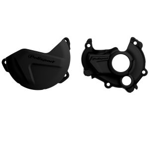 Clutch and ignition cover protector kit POLISPORT Črn